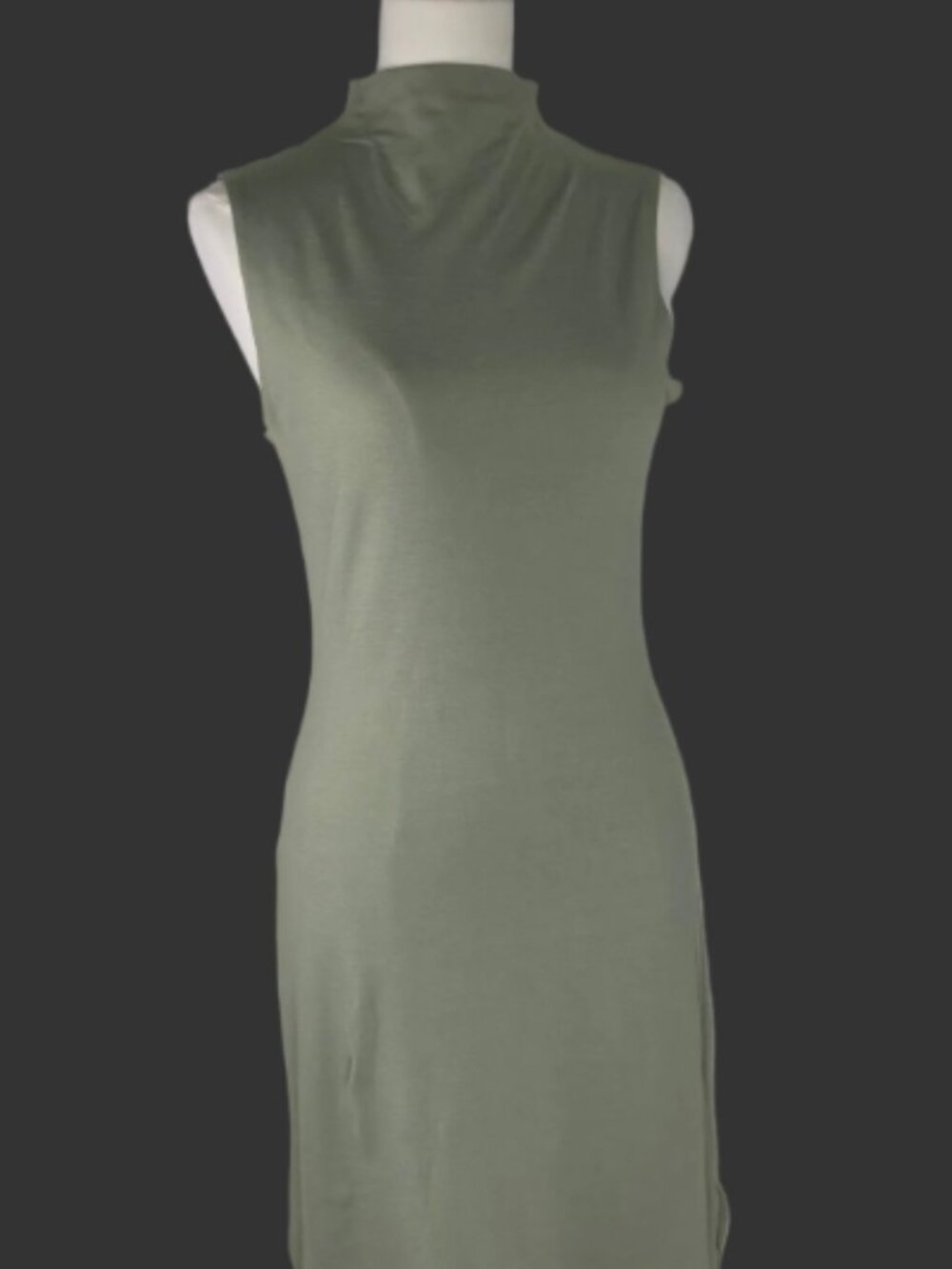 Laundry by Shelli Segal Olive Green Mock Neck Midi Dress